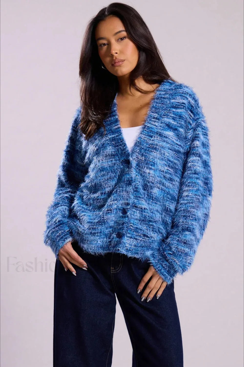 Gemütliche Vintage-Streifen Strickjacke mit V-Ausschnitt