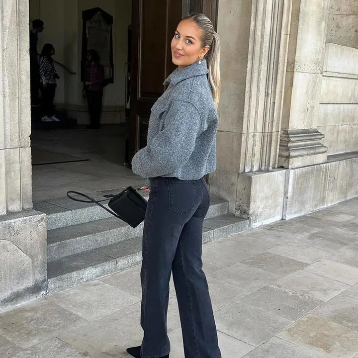 Schicker Herbst-Winter Kurzschnitt Wollmantel