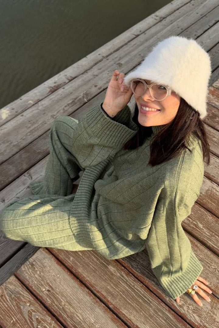 Bequemes Rippstrickset für stilvolle Alltagslooks von Damen