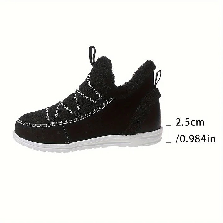 Gemütliche Plüsch-Patchwork-Winterstiefel für Damen