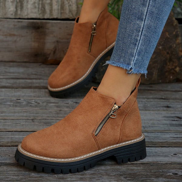 Schicke klassische Leder-Stiefeletten für Damen