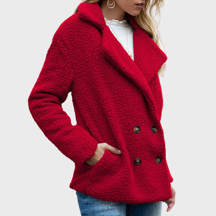 Gemütlicher Teddy-Mantel mit Kragen für schicken Winterstil