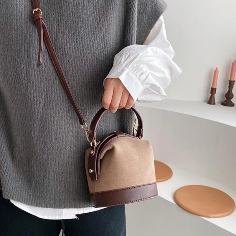 Retro Chic Eimer-Schulterhandtasche