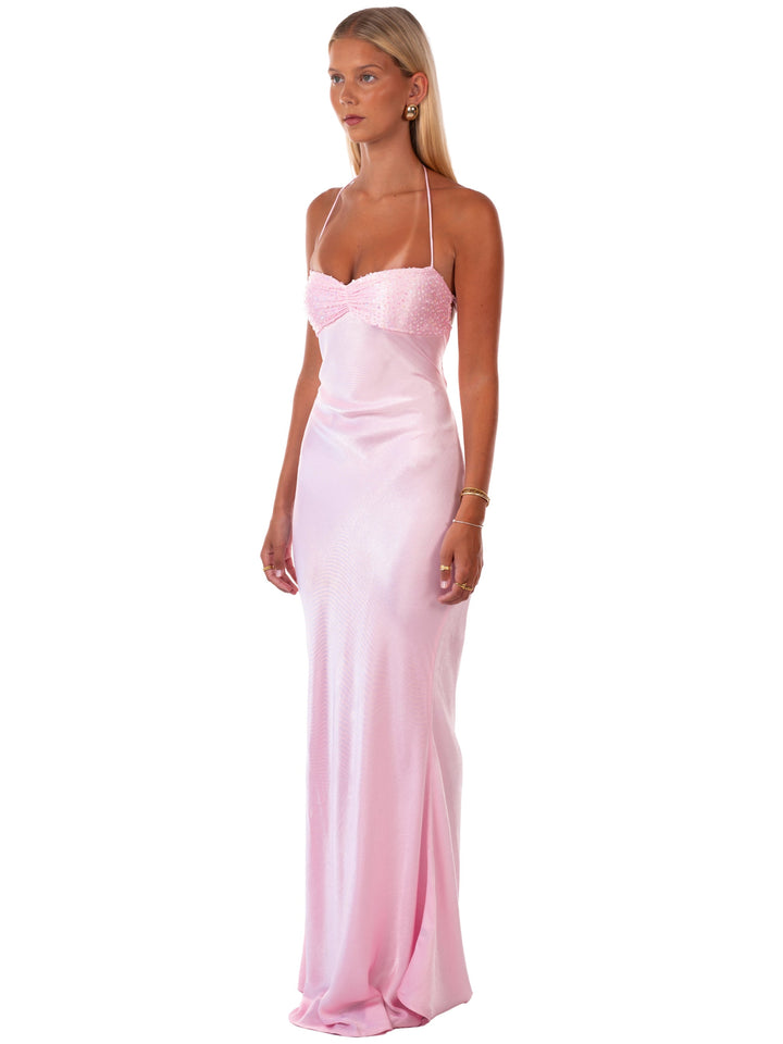 Elegantes langes Kleid in Jadegrün für Damen