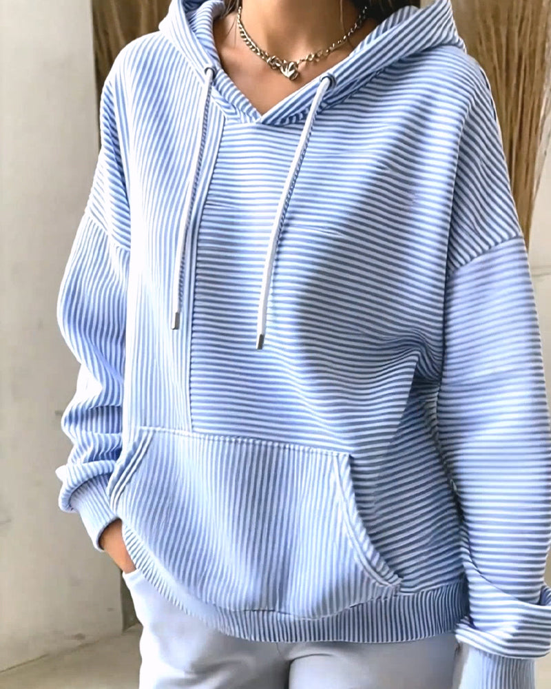 Gestreifter Hoodie mit langen Ärmeln für lässige Freizeitlooks