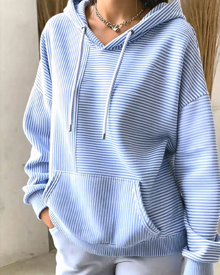 Gestreifter Hoodie mit langen Ärmeln für lässige Freizeitlooks