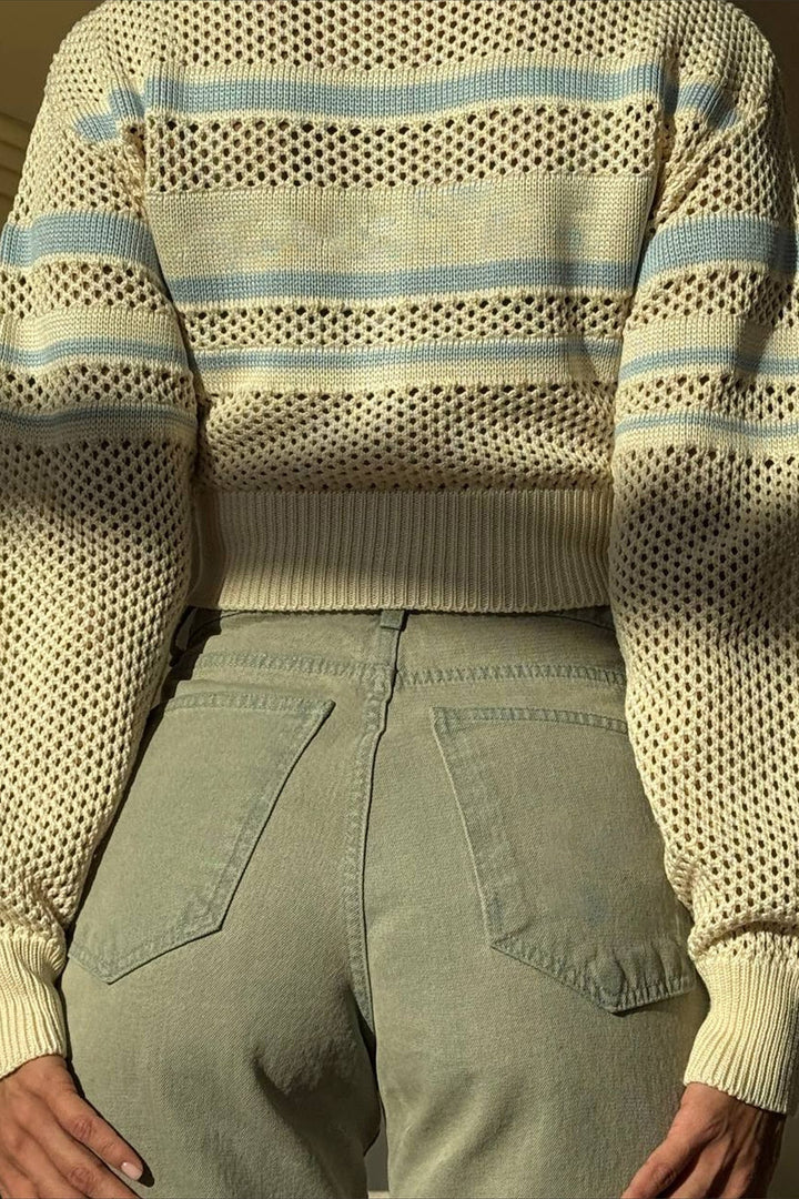 Colorblock-Streifen Zip-Kragen Cutout Langarm Hoodie