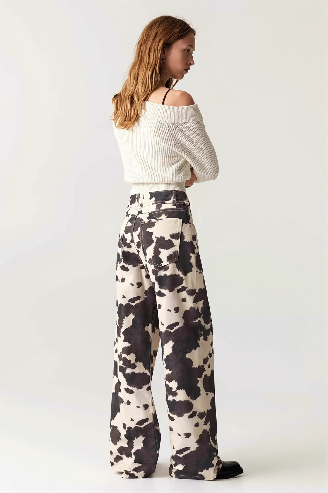 Straight Leg Jeans für Damen mit hohem Bund und washed Look