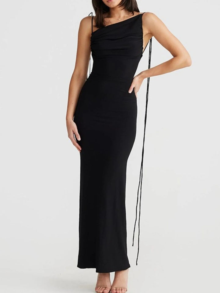 Damen-Bodycon-Maxikleid in voller Länge mit rückenfreiem Design