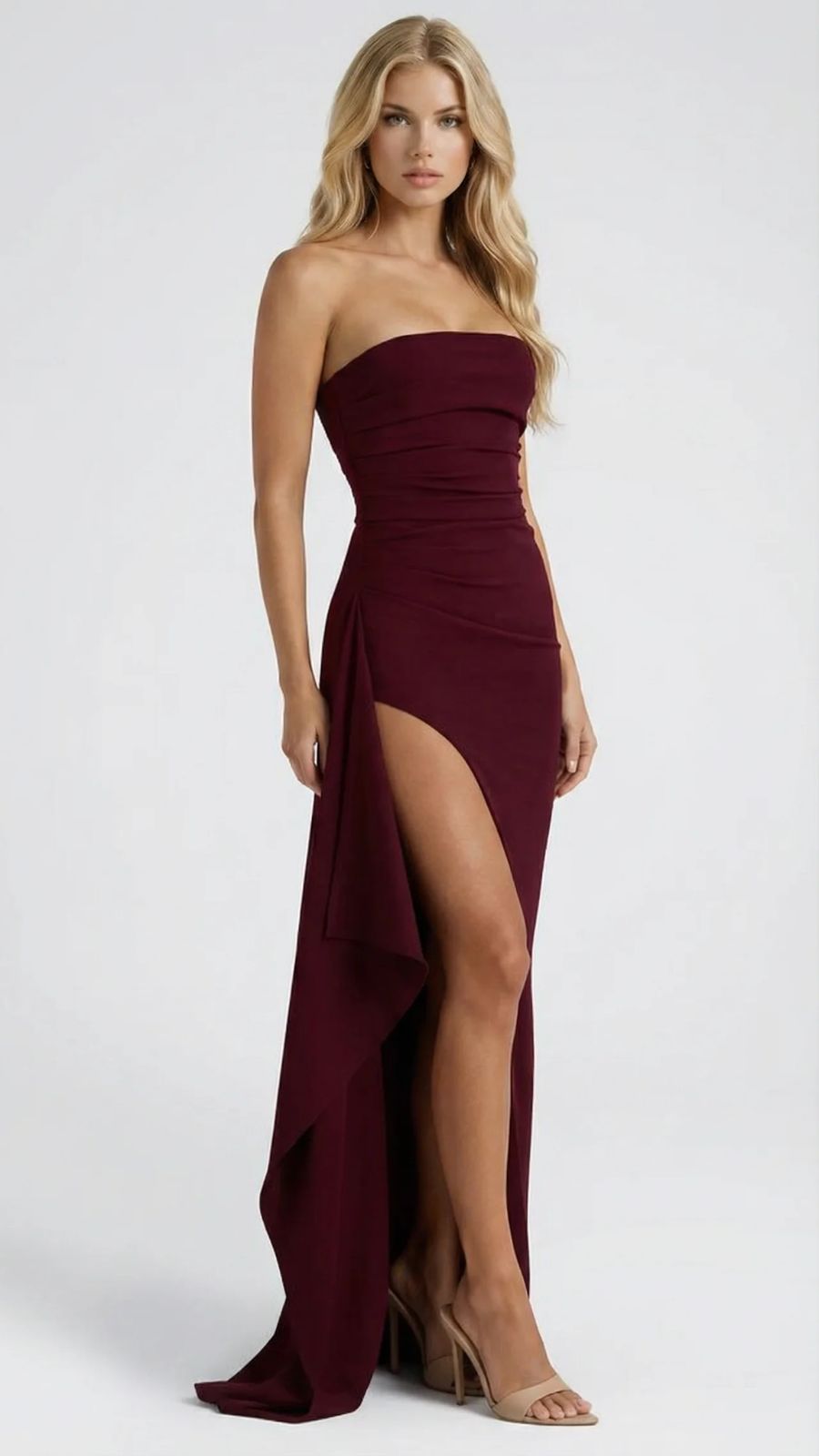 Cora ärmelloses Maxikleid mit seitlichen Schlitzen