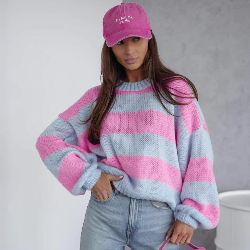 Leichter luftiger Strickpullover mit locker sitzenden Ärmeln