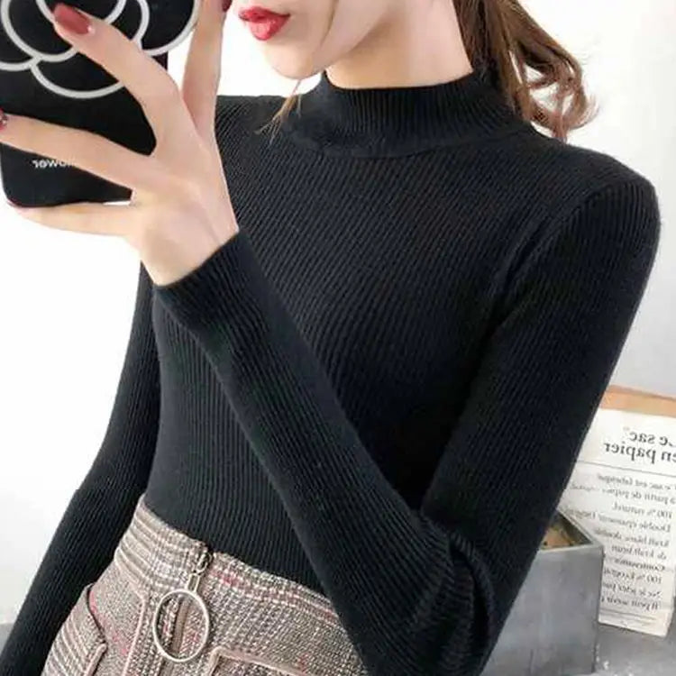 Gemütlicher gerippter Wollpullover für Damen