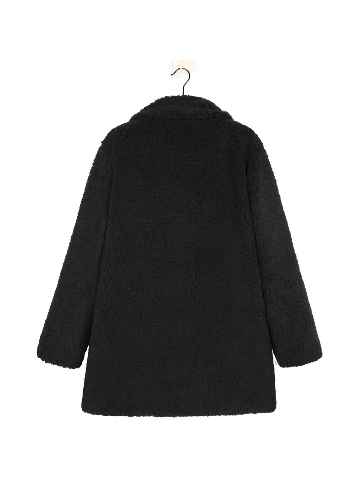 Gemütlicher Teddy-Plüsch Kurzmantel mit Reverskragen für Damen