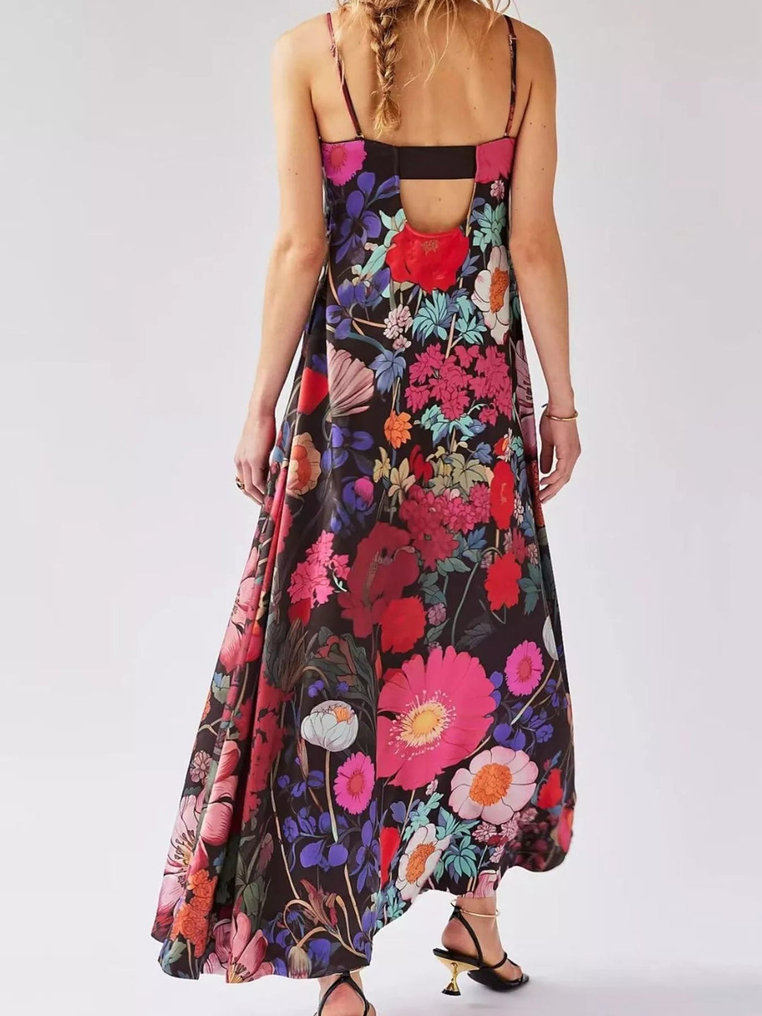 Maxikleid ärmellos mit Blumenmuster aus Polyester