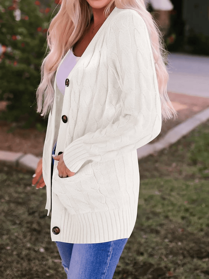 Offener Strickcardigan mit Zopfmuster