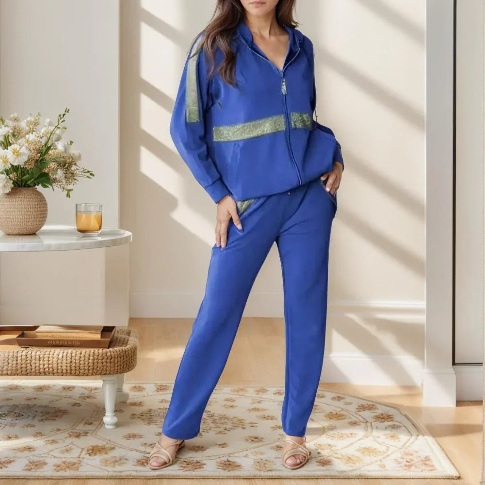 Weiches Sweatshirt-Set mit dezentem Glanz