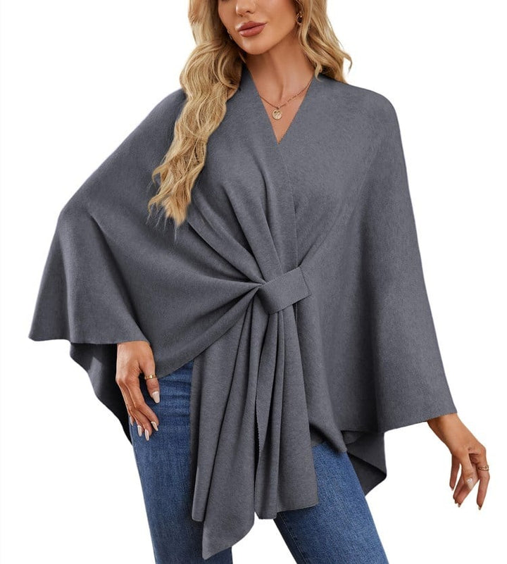 Weicher eleganter Schultertuch-Poncho für gemütliches schickes Schichten