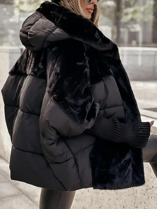 Lässige gefütterte Kapuzenjacke für Damen