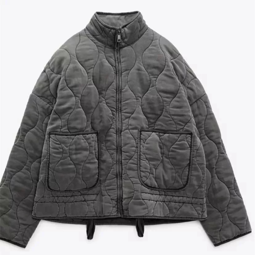 Vintage Steppjacke mit klassischer Steppnaht-Detailierung
