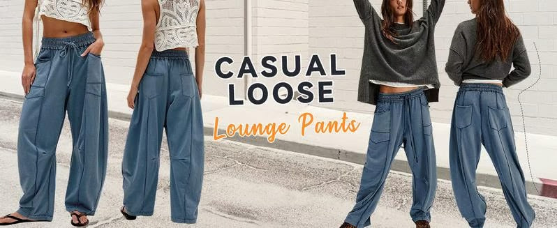 Gemütliche Lounge-Sweatpants mit weitem Bein und Taschen
