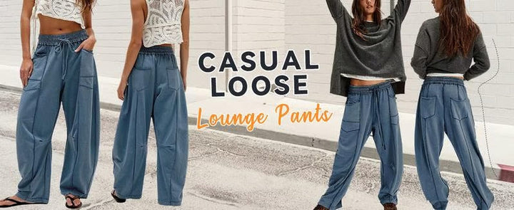 Gemütliche Lounge-Sweatpants mit weitem Bein und Taschen