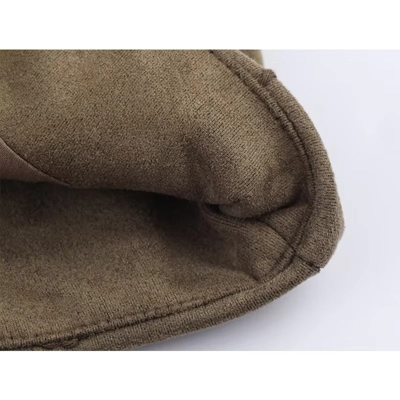 Bomberjacke mit Wildlederstruktur und Stickerei