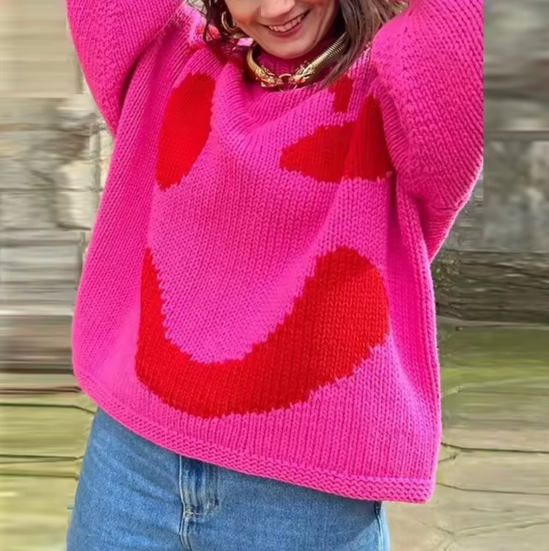 Gemütlicher übergroßer Baumwollstrickpullover