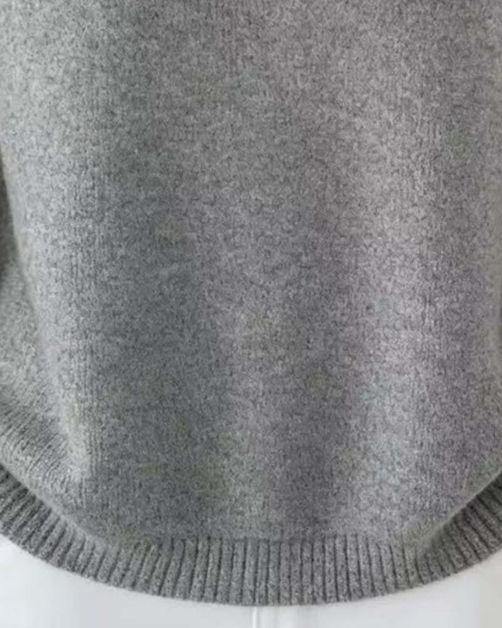 Damenpullover mit langen Ärmeln und klassischem Reverskragen