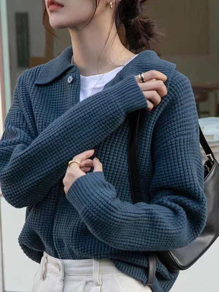 Jenna locker gestrickter Cardigan-Pullover