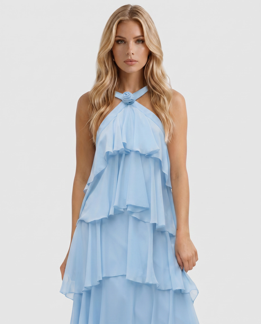 Damen ärmelloses Felicia Maxikleid mit Blumendruck