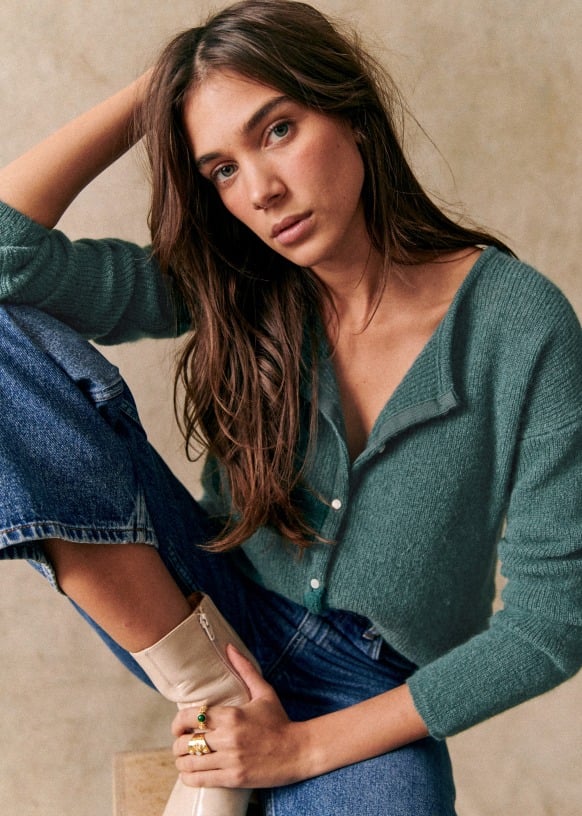 Gemütlicher Grobstrick-Cardigan-Pullover