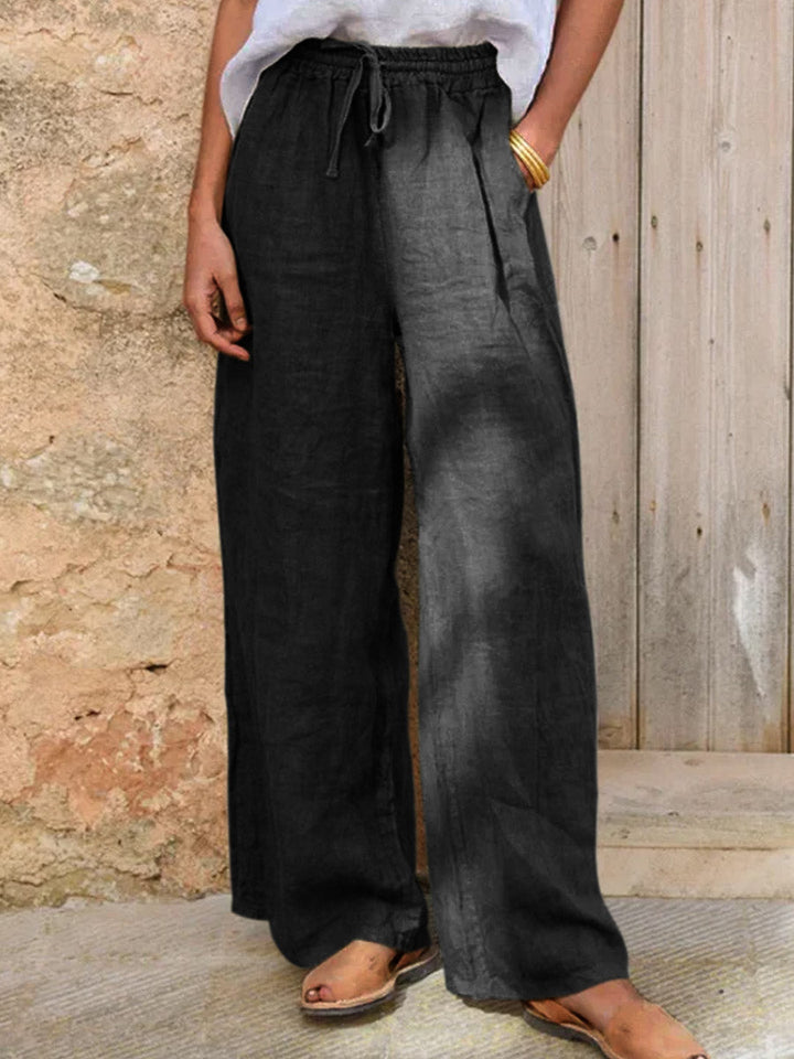 Damen Casual Hose aus Baumwoll-Leinen-Mix