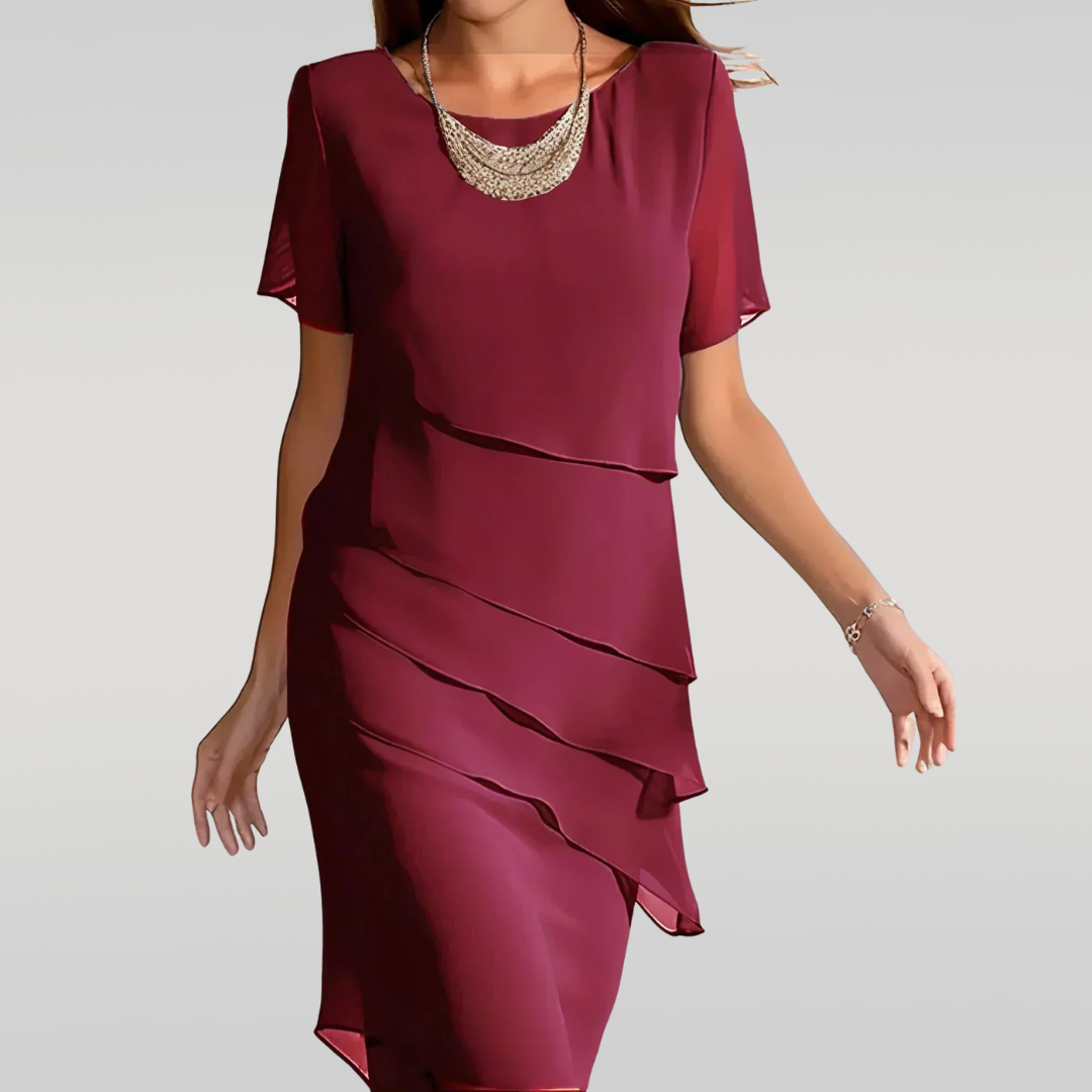 Elegantes Damen-Midikleid Klassischer Chic Abendkleidung