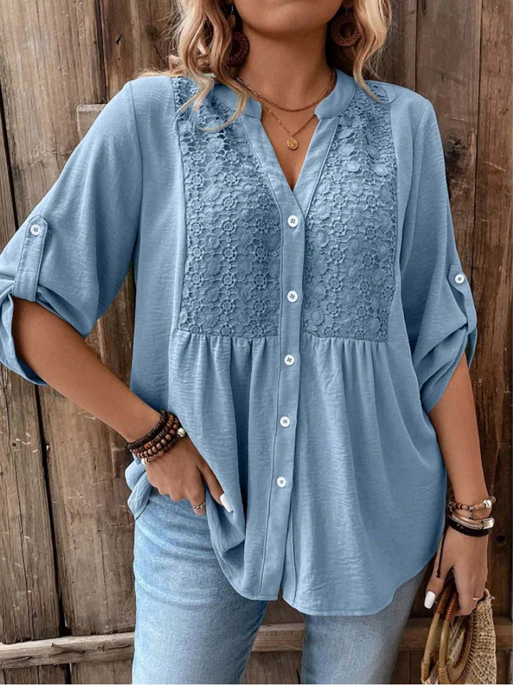 Elegante Damenbluse mit V-Ausschnitt