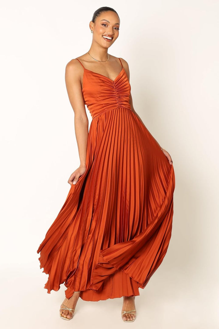 Elegantes plissiertes Midikleid für Hochzeiten und besondere Anlässe