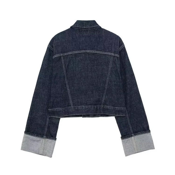 Damen Vintage Kurz geschnittene Jeansjacke