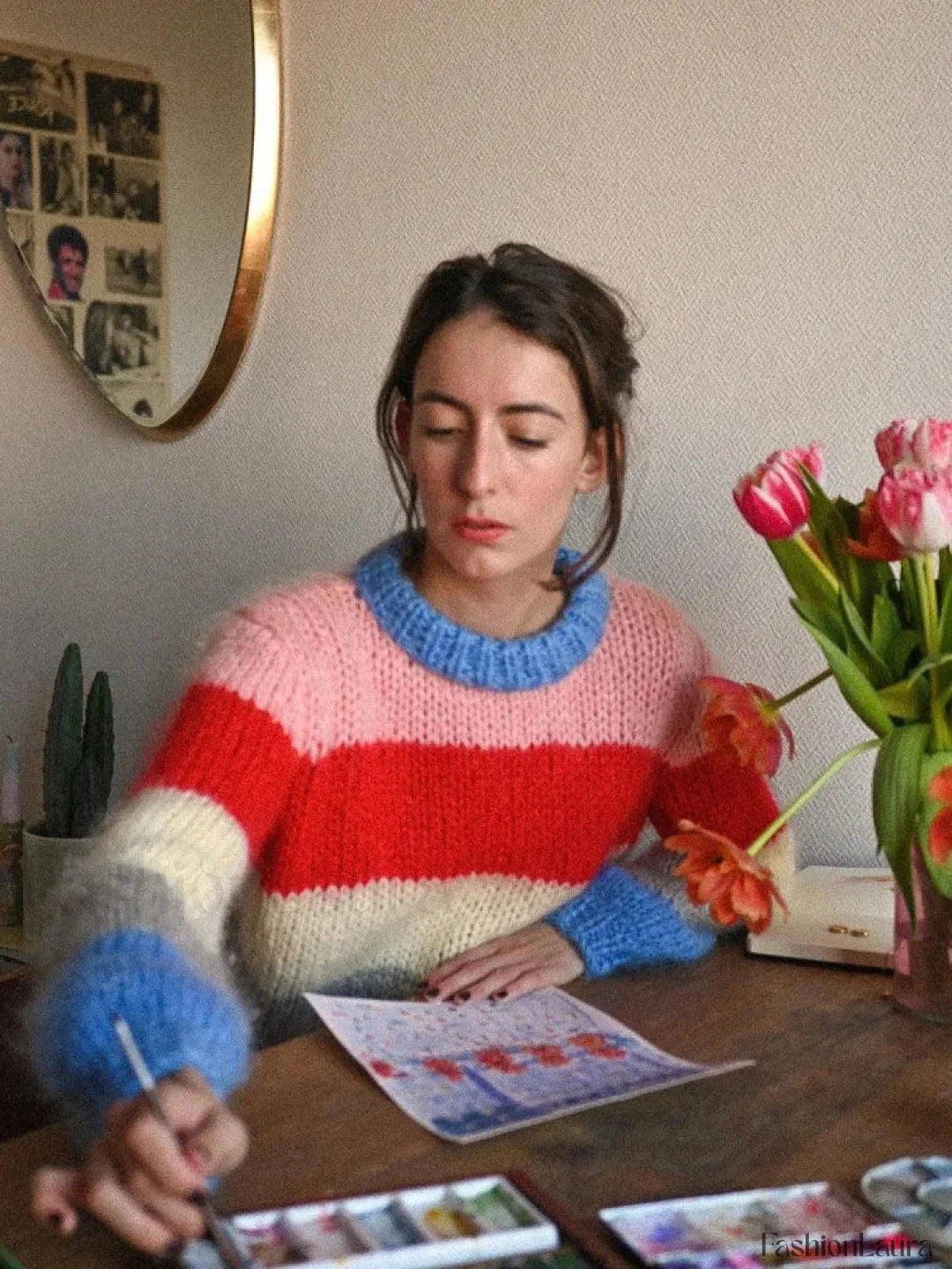 Bunter gestreifter Strickpullover für lässig schicke Looks