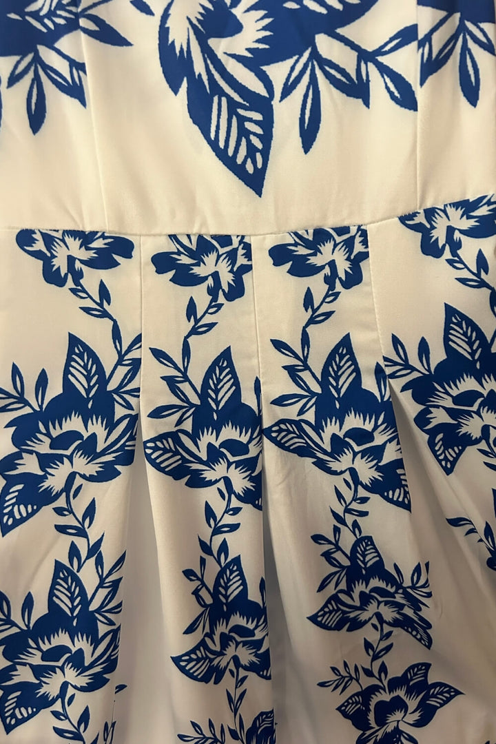 Polyester Spaghettiträger Midi Kleid Blau