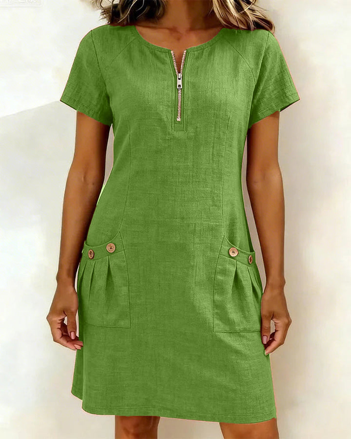 Leichtes Leinenkleid in A-Linien-Form für Damen