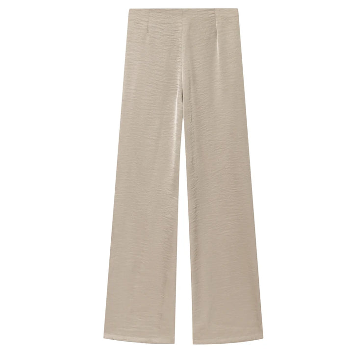 Damen Satin Zweiteiler Trägerloses Tube-Top Hochtaillierte Hose
