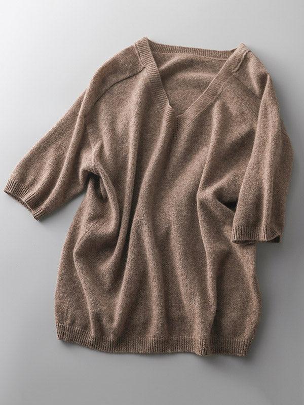 Luxuriöser weicher Kaschmir-Pullover mit V-Ausschnitt für Damen