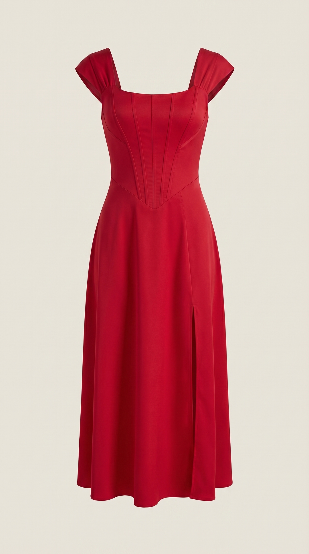 Damen Korsett Midikleid Elegantes Hochzeitsgastkleid
