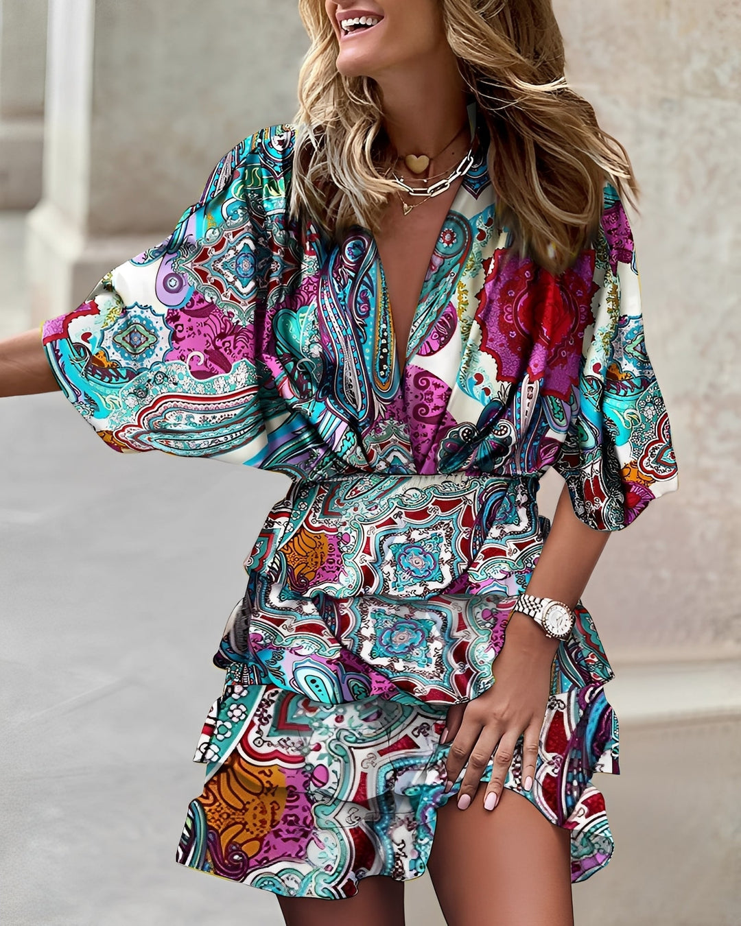 Asymmetrisches Mini-Kleid für Damen Eleganter Moderner Stil