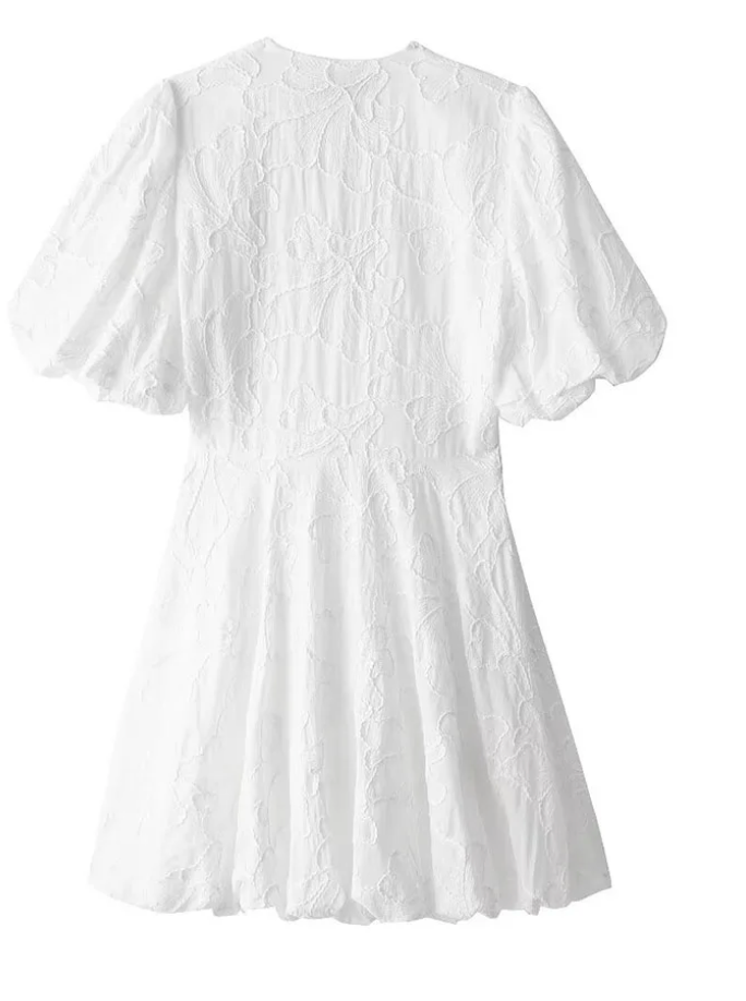 Damen Minikleid mit V-Ausschnitt und Stickerei für Freizeit und Sommer