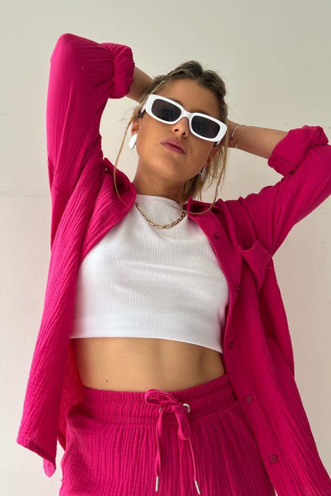 Bequemes Damen Set mit Hemd und Shorts für Alltag und Urlaub
