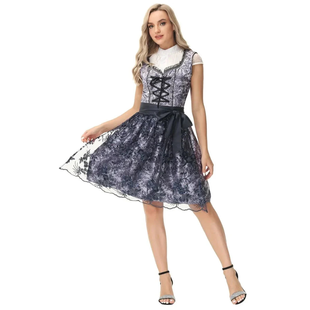 Damen Dirndl Kleid Bayerischer Stil Bequeme Passform