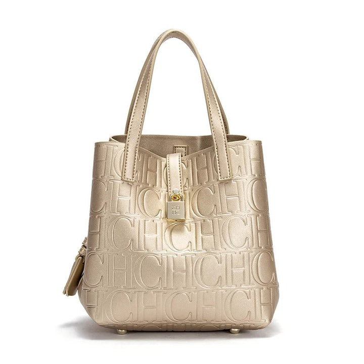 Helviora® | Strukturierte Ledertasche mit Monogrammprägung