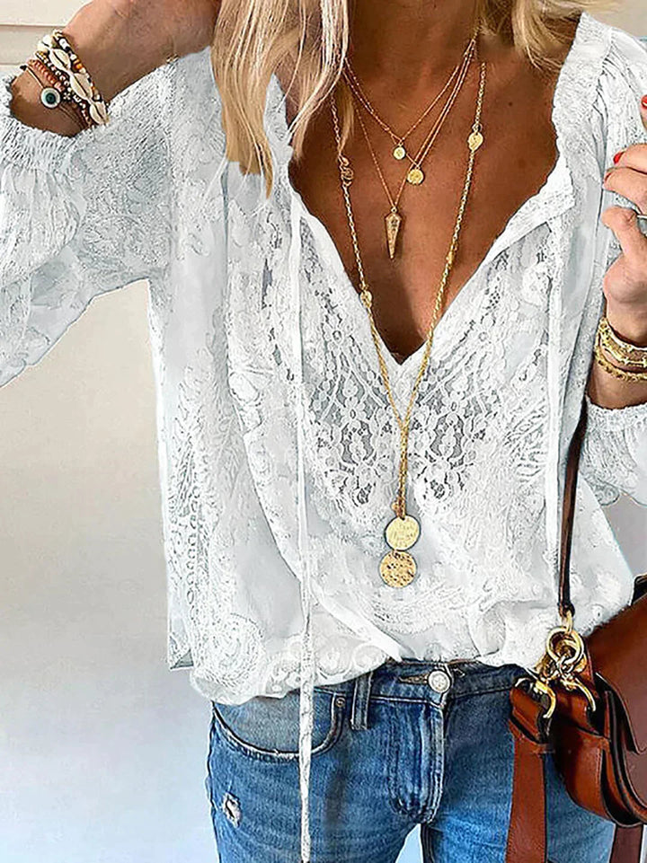 Damen Locker Sitzende Atmungsaktive Bluse