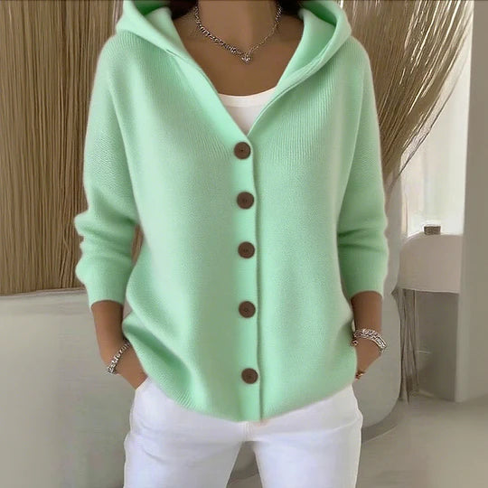 Gemütliche Damen Baumwoll-Cardigan mit langen Ärmeln