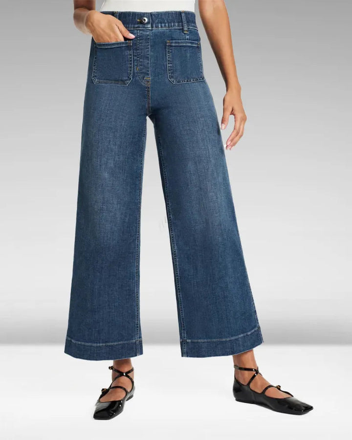 High-Waist Weite Jeans mit weitem Bein